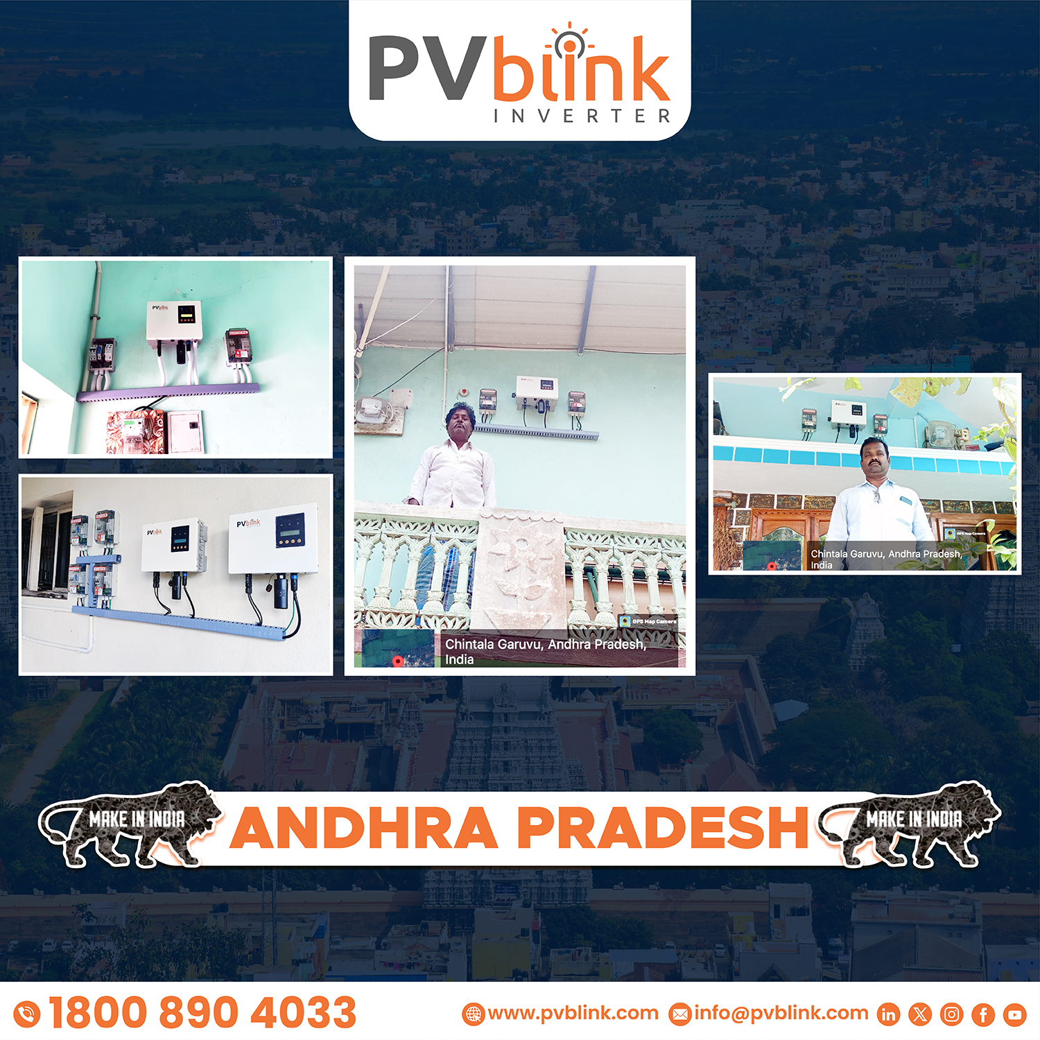 PVblink Single Phase Inverter Installed in Andhra Pradesh